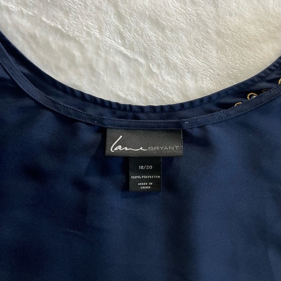 LANE BRYANT  Navy Blue Top with Neon Accents.  #037 - Picture 4 of 9